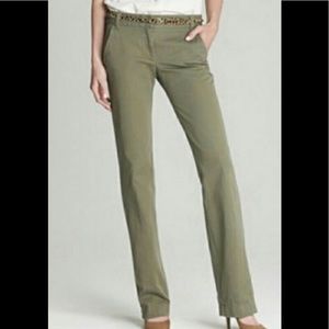 EUC J.Crew flat front olive green chinos